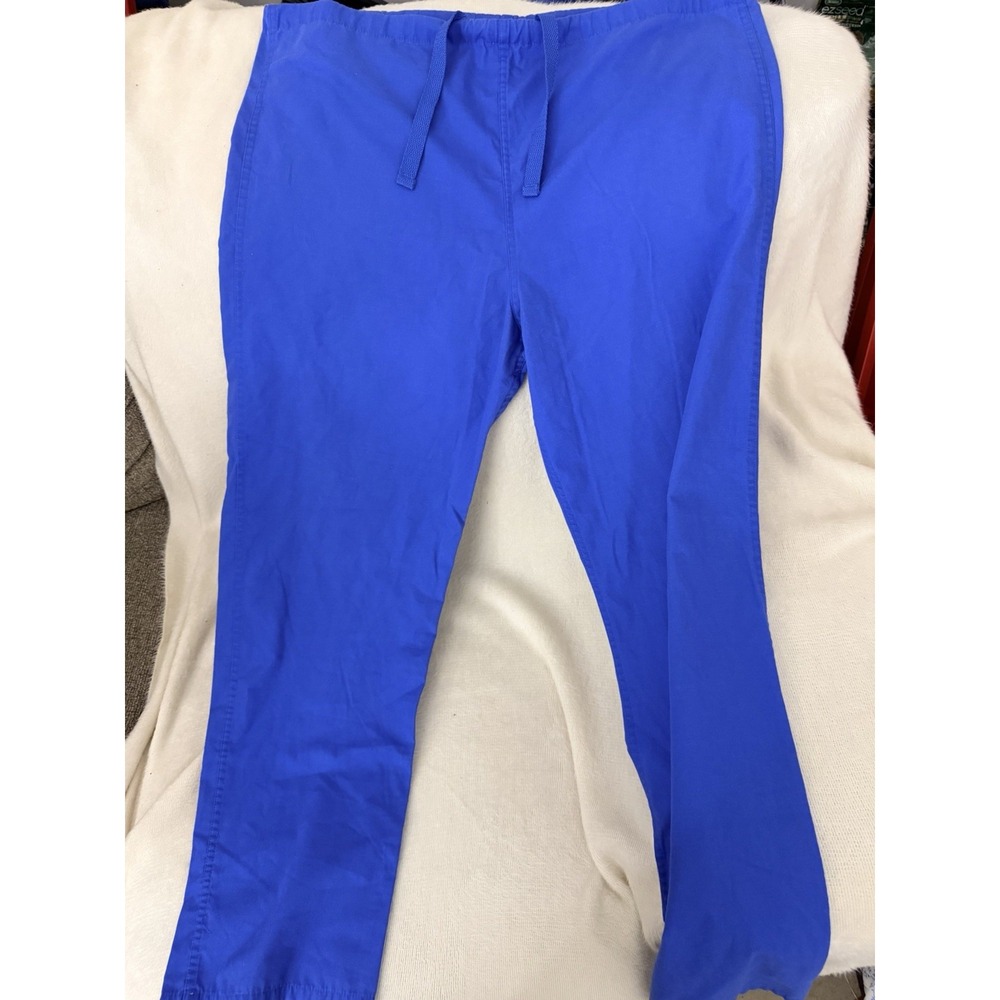 Landau Scrub Pants M Royal Blue Drawstring Workwear Pants Medium